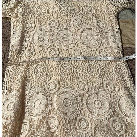 Zara | Cream Colored Flower Lace Dress Size S - Picture 11 of 11